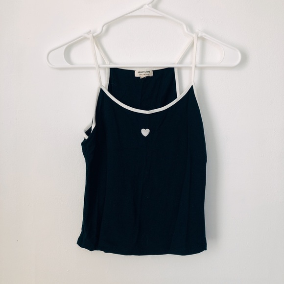 Tilly's Tops - Tillys Heart & Hips Black Crop Tank Top
